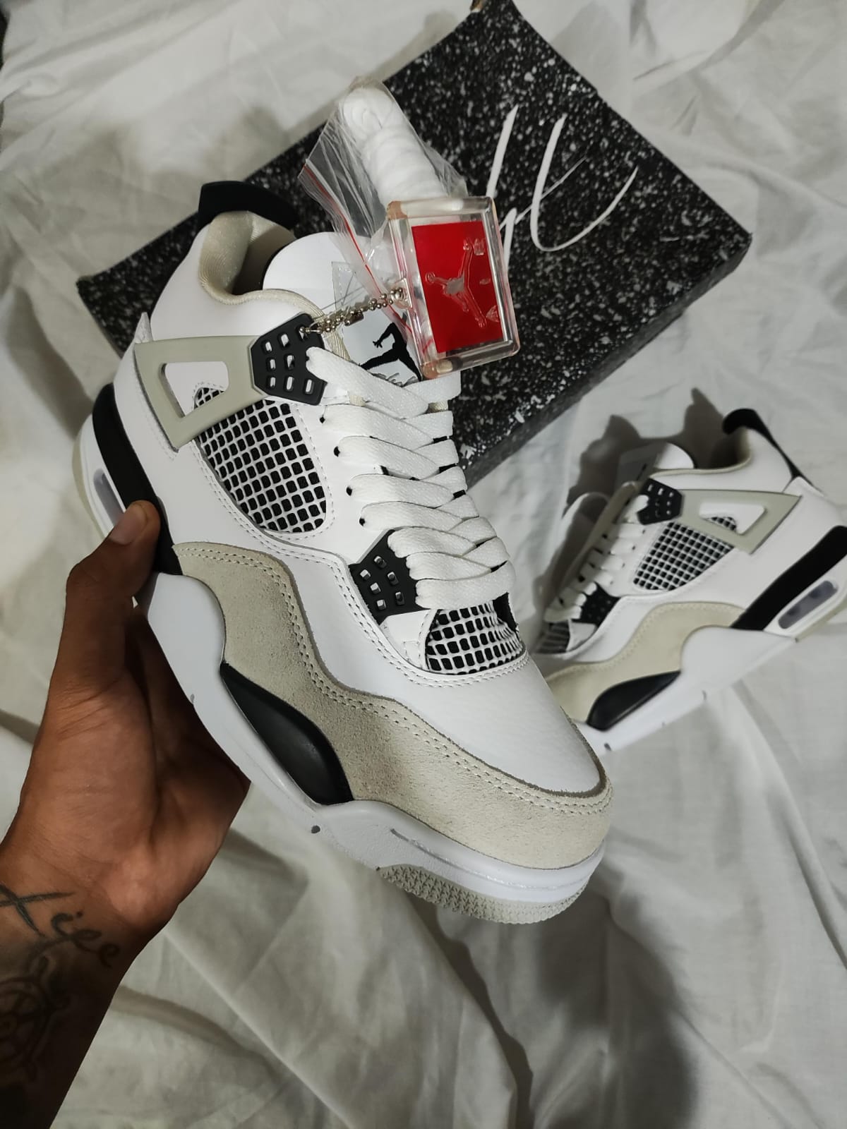 Zapatillas Jordan Retro 4 Military Black a 360 Soles | 26-47